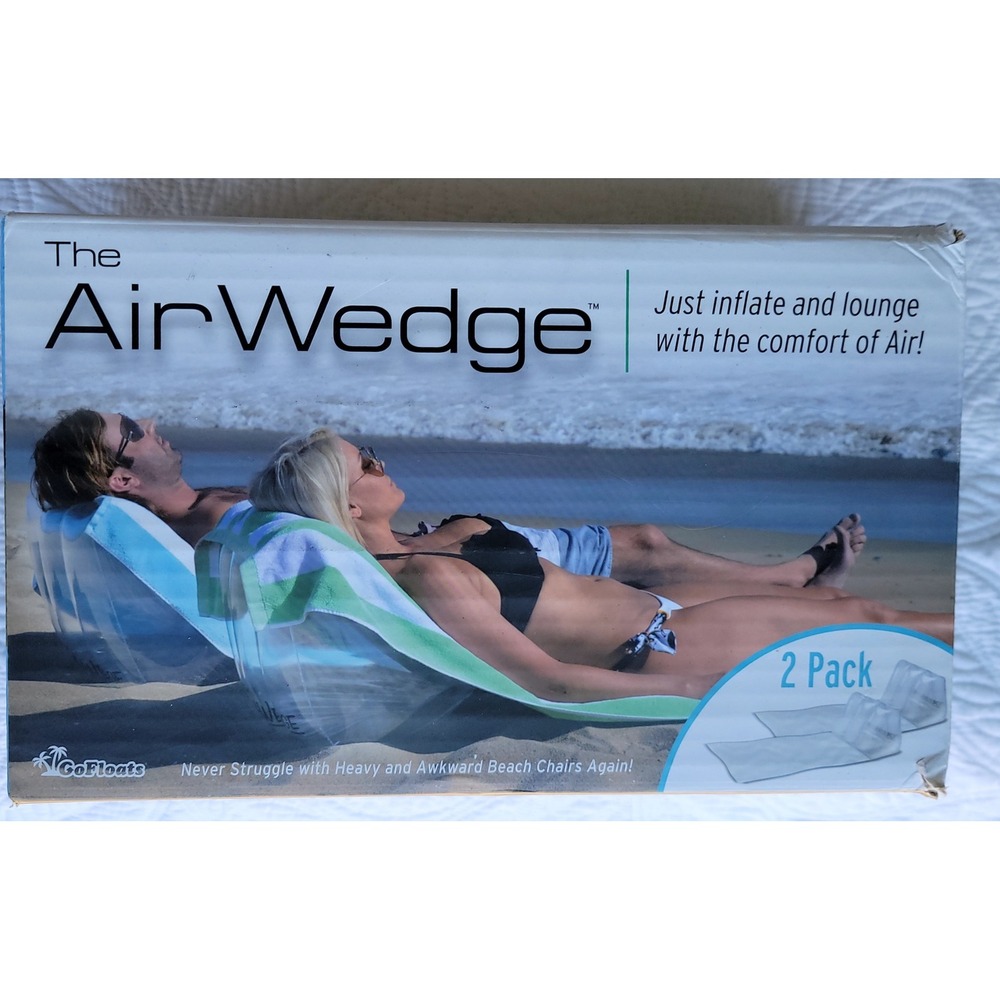 AirWedge Inflatable Beach Lounge Chair 2 Pack Clear Portable Lounger